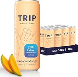 TRIP Calm Drink, Non-Alcoholic Adaptogen Mocktail, Tropical Mango 12 pack