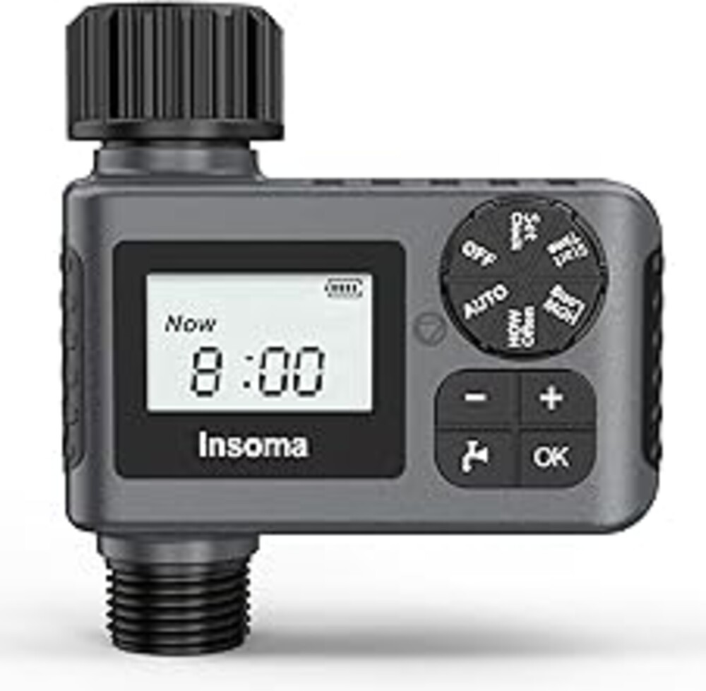 Outdoor Garden Hose Faucet Timers, Programmable Water Sprinkler Timer with Rain Delay/Manual/Automatic Drip Irrigation and Lawn Watering System for Yard, 1 Outlet