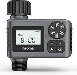 Outdoor Garden Hose Faucet Timers, Programmable Water Sprinkler Timer with Rain Delay/Manual/Automatic Drip Irrigation and Lawn Watering System for Yard, 1 Outlet