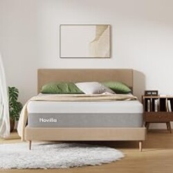 Novilla Bliss Queen Size Mattress, 12 Inch Gel Memory Foam Mattress Queen | Cool Night Sleep & Pressure Relief, Support Foam for Spine Alignment & Motion Isolation, Medium Plush Feel