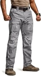 CQR Men's Flex Ripstop Tactical Pants, Water Resistant Stretch Cargo Pants, Lightweight EDC Hiking Work Pants