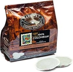 Baronet Coffee 8 Gram Coffee Pods, 100% Colombian, 54 Pods | Medium Roast, 100% Arabica Coffee, Regular Strength, 3 Bags of 18 Single Serve Pods, Compatible with Senseo Coffee Machines