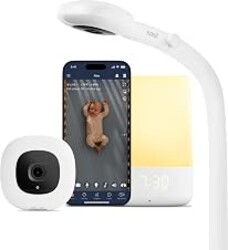 Nanit Nursery Bundle Smart Baby Video Monitor w/Floor Stand - 1080p White | Sleep tracking, two-way audio, night vision, motion & cry notifications, HD Wi-Fi camera