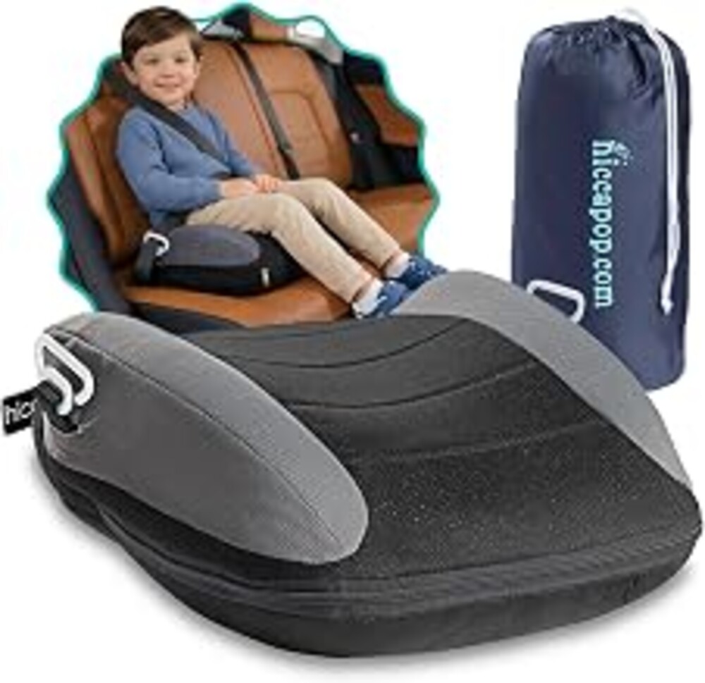 UberBoost Inflatable Booster Seat for Car, Travel Booster Seat, Black/Gray