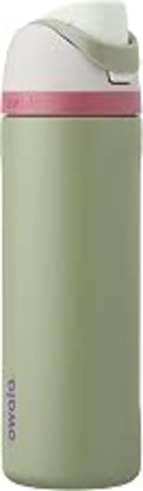 Owala FreeSip Stainless Steel Water Bottle 24 oz Grey/Green (Neo Sage)