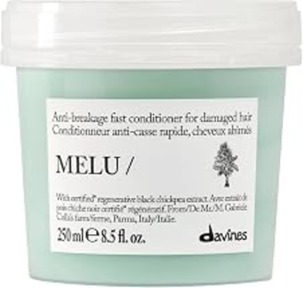 Davines MELU/Conditioner, Anti-Breakage & Fortifying Formula for Long or Damaged Hair - Smooths Split Ends with Black Chickpea - Lightweight Treatment Strengthens Strands