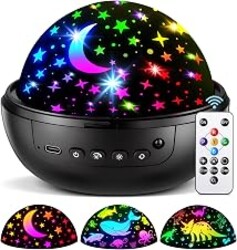 Night Light for Kids, 93 Lighting+3 Films Star Projector, Gift for 3-5 | with Remote Control, Dimmable, 1/2/4hrs Timer, Silent Rotation, Stay All Night, for Boys or Girls 2-4, Birthday, for Bedroom