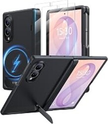 TORRAS for Samsung Galaxy Z Fold 8 Case, Magnetic & Flush Stand, Black | Built-in Kickstand, Compatible with MagSafe, Mil-Grade Hinge Protection Case for Galaxy Z Fold 8 Wide, 2 Screen Protectors