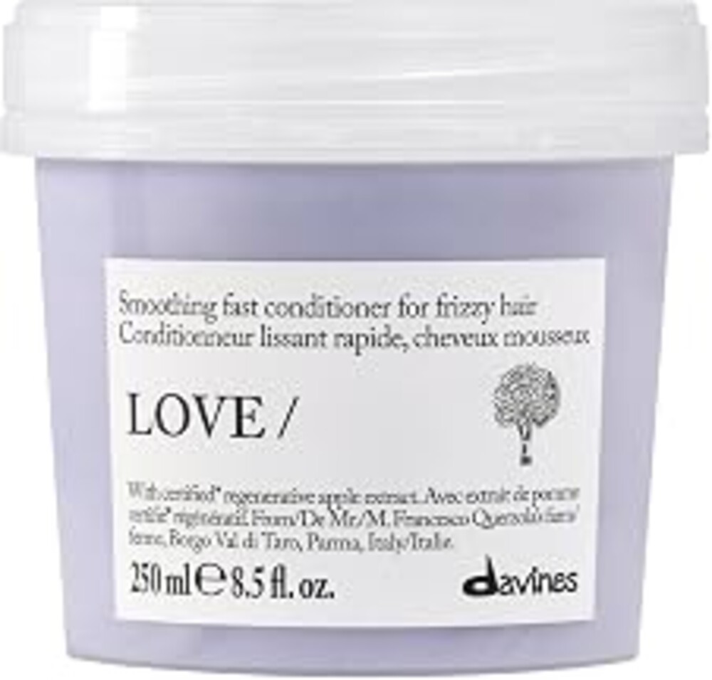 Davines LOVE/Smoothing Conditioner, Rich Anti-Frizz Formula for Frizzy, Coarse or Unruly Hair - Hydrates & Straightens for a Sleek, Shiny Look