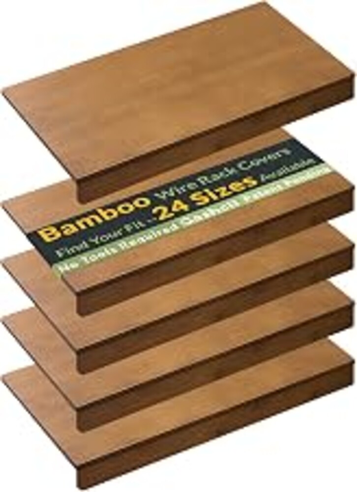 Gashell Wire Shelf Covers, Bamboo Wire Rack Covers for Pantry, Closet (5pcs, 40" W x 12" D)