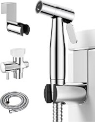 BRITULIF Bidet Sprayer for Toilet, Adjustable Pressure, Polished Chrome | Leak-Free Hose, Tank or Wall Mount, Feminine Wash, Cloth Diaper Rinse, Stainless Steel Body, Nozzle, Soft Silicone Nozzle