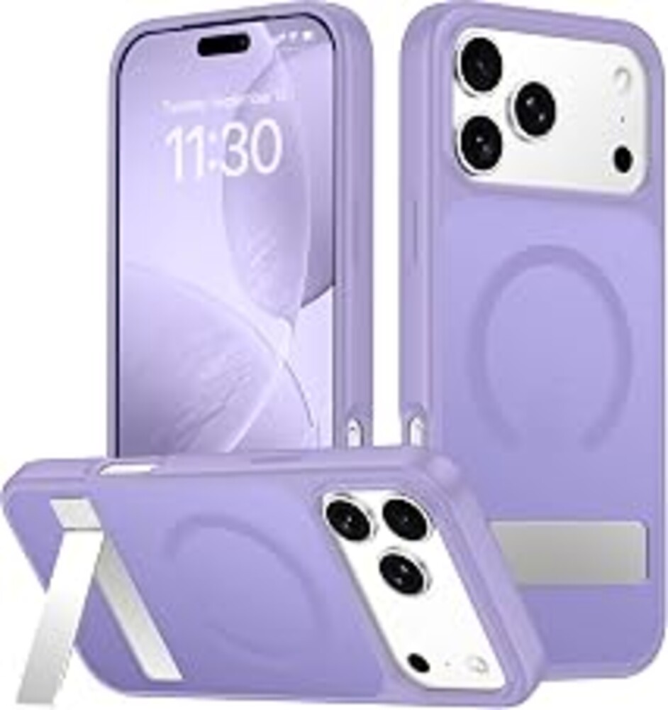 SPIDERCASE Magnetic for iPhone 17 Pro Max Case,with [3 Stand Ways] [Military Grade Drop Protection] with Invisible Stand Shockproof Slim Case for iPhone 17 Pro Max 6.9",Light Purple