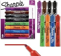 Sharpie Flip Chart Markers, Bullet Tip, Assorted Colors, Low-Odor, Squeak-Free, 8 Count - Office Presentation, Back to School, Teacher Supplies