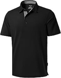 Men's Golf Polo Shirts Dry Fit Moisture Wicking Performance Short Sleeve | Regular Fit, 3 Button, Collared Shirts, Sun Protection, Lightweight Breathable Pique Fabric, Athletic Work Smart Casual Polo