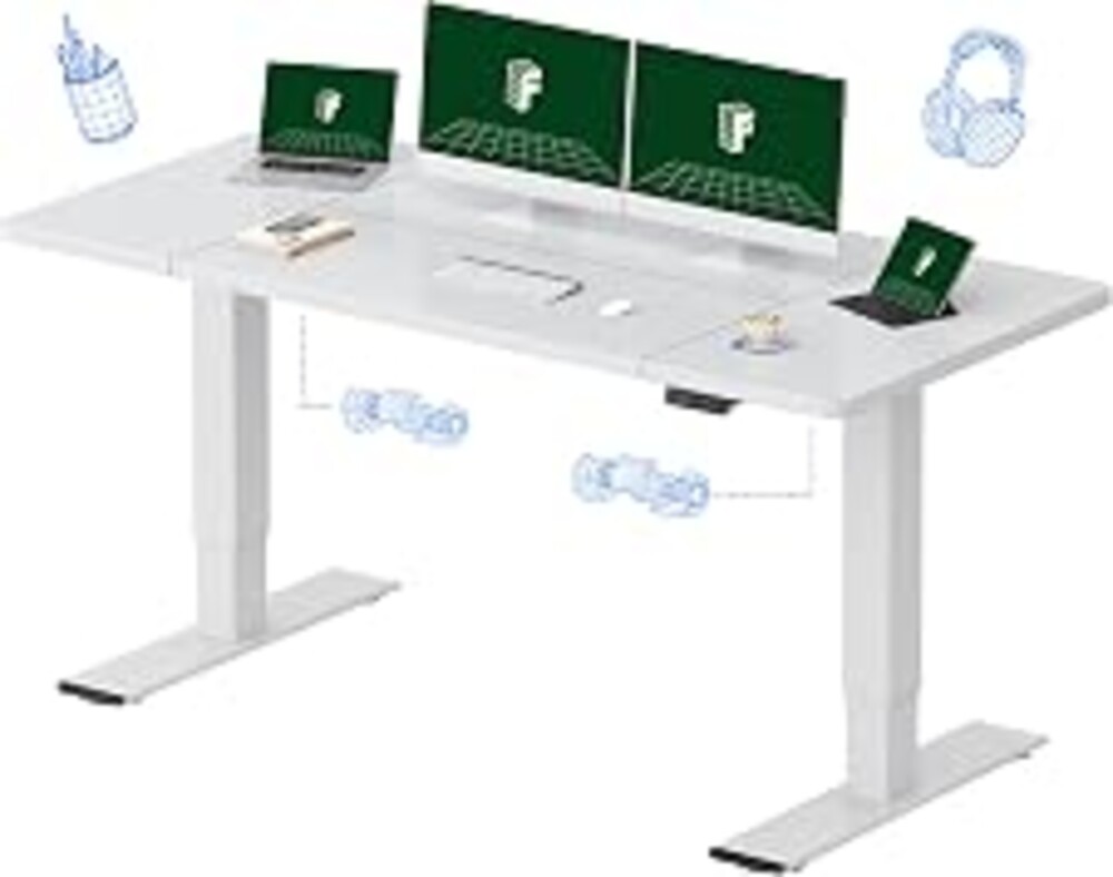 FLEXISPOT 71"x32" Electric Standing Desk, White | Dual Motor, 198 LBS Capacity, Spacious Workspace, Multi-Monitor Setup, Home Office & Creative Studio