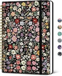 Taja Hardcover Journal for Women, Pretty Spiral Lined Notebook for Work, A5 | 5.8" x 8.3", 140 Pages, for Work, School & Note Taking, Aesthetic College Ruled Journal for Writing, Starlit Garden