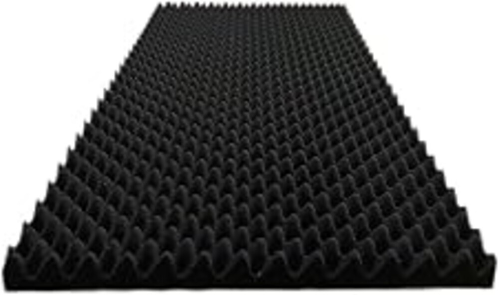 Jdejiela 1 Pack Egg Crate Foam Sound Proof Foam Panels for Walls,48''X24''X2'' inch Acoustic Panels, high-Density Fireproof soundproof Wall Panels, Professional Acoustic Treatment (Black)