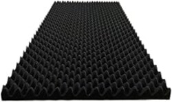 Jdejiela 1 Pack Egg Crate Foam Sound Proof Foam Panels for Walls,48''X24''X2'' inch Acoustic Panels, high-Density Fireproof soundproof Wall Panels, Professional Acoustic Treatment (Black)