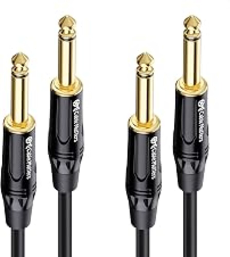 Cable Matters 2-Pack 1/4 Inch TS to TS Guitar Cable, 6ft | Guitar Amp Cord, Instrument Cable, for Electric Guitar, Mandolin, Bass, Amp, Keyboard, Mixer, Equalizer