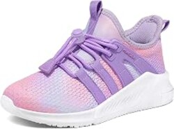 RUNSIDE Girls Lightweight Lace-up Gradient Running Sneakers | Walking, Tennis, Sports, Toddler/Little Kid/Big Kid
