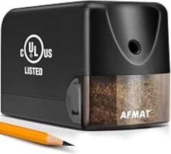 AFMAT Electric Pencil Sharpener, Heavy Duty Pencil Sharpener for Classroom, 6.5-8mm No.2/Colored Pencils, UL Listed, 10,000+ Sharpenings, Electric Pencil Sharpeners for Home, Office, School PS13
