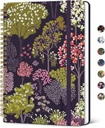Taja Spiral Lined Journal for Women, Pretty Hardcover Journal Notebook, A5 | Hardcover Design, 5.8" x 8.3", 140 Pages, for Work, Note Taking & Journal Writing, Colorful Grove