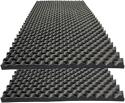 KTOESHEO 2 PCS Acoustic Panels,48''X24''X2'' Egg Crate Foam Soundproof Foam Wall Panels,High Density Fireproof Noise Cancelling Foam Studio Foam Panel,Noise (Black)