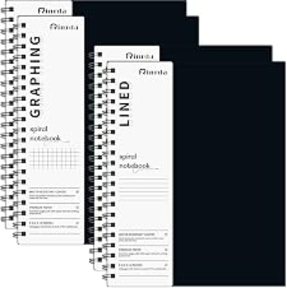 Rinrda Spiral Notebook 8.5" x 11"-2 Graph&2 Lined Hardcover notebooks | Notebooks for Work&Note Taking, Lined Hardcover Notebook 120 Pages Thick Paper Notebook Hardcover Journal for School, Office