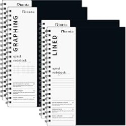Rinrda Spiral Notebook 8.5" x 11"-2 Graph&2 Lined Hardcover notebooks | Notebooks for Work&Note Taking, Lined Hardcover Notebook 120 Pages Thick Paper Notebook Hardcover Journal for School, Office