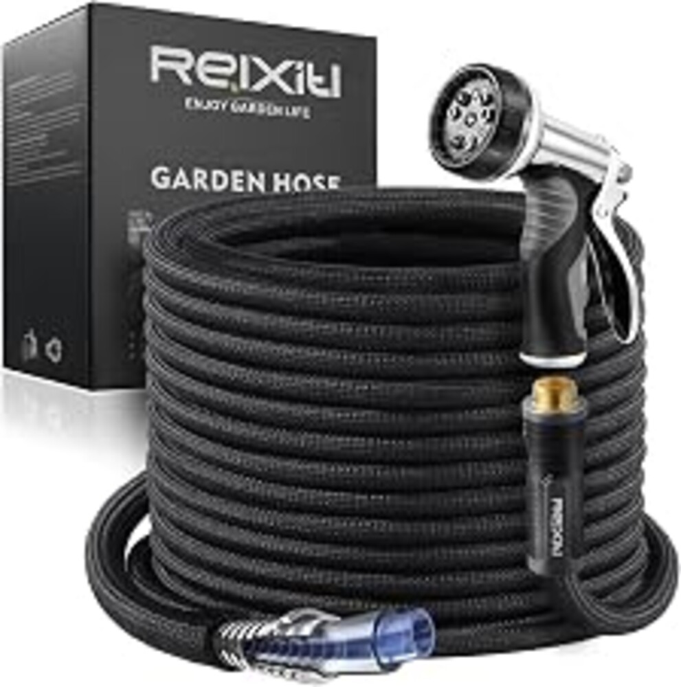 Relxitl Garden Hose, Ultra Lightweight Water Hose 50FT | Felxible, 10 Function Sprayer, Leak proof, Pressure Resistant for Yard, Outdoor，Non-Expanding，Black