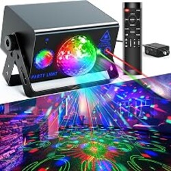 Party Lights, Disco Light Dj Disco Ball LED Sound Activated Stage Lights with Remote Control for Parties Bar Club Pub Christmas Birthday Wedding Holiday Dance Xmas Decorations