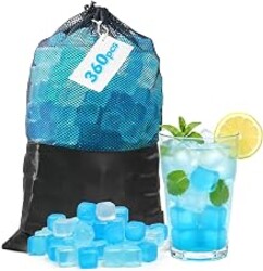 360 Pack Reusable Ice Cubes, Refreezable Plastic Ice Cubes | BPA-Free Ice Packs for Lunch Boxes, Coolers, without Diluting Drinks for Party Hosts & Outdoor Ice Baths Enthusiasts