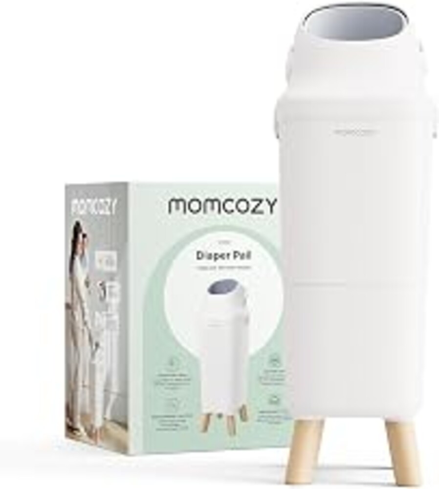 Momcozy Diaper Pail, Triple-Seal Odor Control, Fits Standard Trash Bags | Wide Opening for One-Hand Disposal, 28.86-Inch Ergonomic Height, Large Capacity with Viewing Window and Childproof Lock