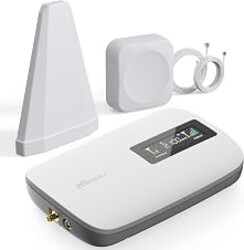 Cell Phone Booster for Home Office | Up to 2500 Sq Ft | Cell Phone Signal Booster Boosts 5G, 4G LTE for All U.S. Carriers—Verizon, AT&T, T-Mobile&More | HD Display | App Support | FCC Approved