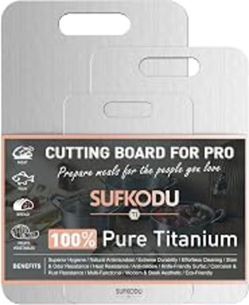 3 Piece Titanium Cutting Boards for Kitchen, Double-Sided Non-toxic Titanium Cutting Board, Dishwasher Safe Cutting Board for Meat, Vegetables, Fruits & Daily Food Prep