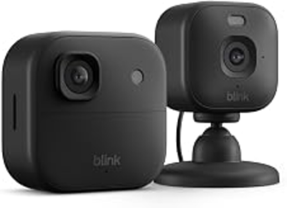 Blink Outdoor 2K+ and Mini 2K+ (newest model) — Wireless and plug-in 2K resolution smart security cameras, Sync Module Core included — 2 Cameras (Black)