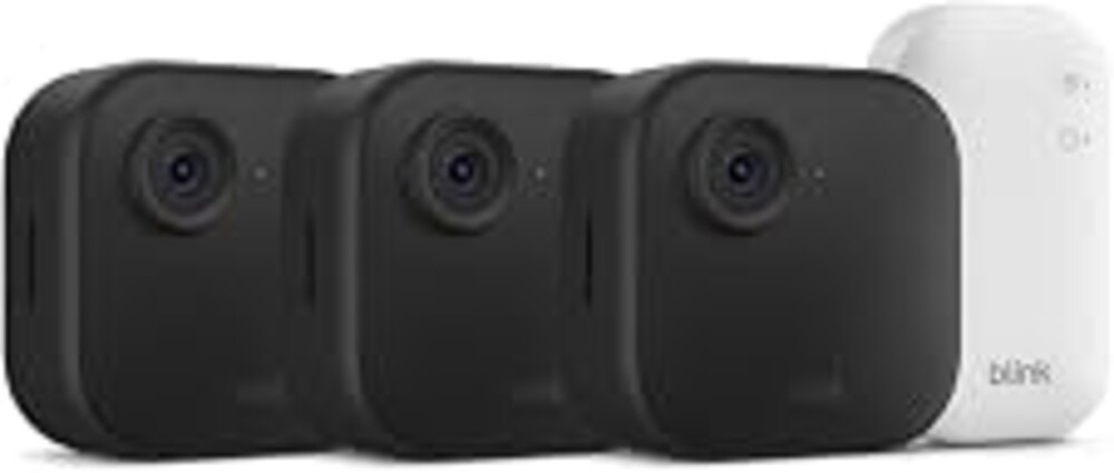 Blink Outdoor 4 and Blink Mini 2K+ — Wireless smart security camera with two-year battery and 2K indoor home and pet camera. Sync Module Core included