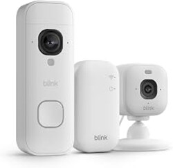 Blink Battery Doorbell 2K+ (newest model) and Mini 2K+ (newest model) — 2K video resolution, enhanced audio. Sync Module Core included - 1 Camera + Battery Doorbell 2K+ (White)
