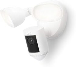 Like-New Ring Floodlight Cam Wired Pro with Bird’s Eye View and 3D Motion Detection, White