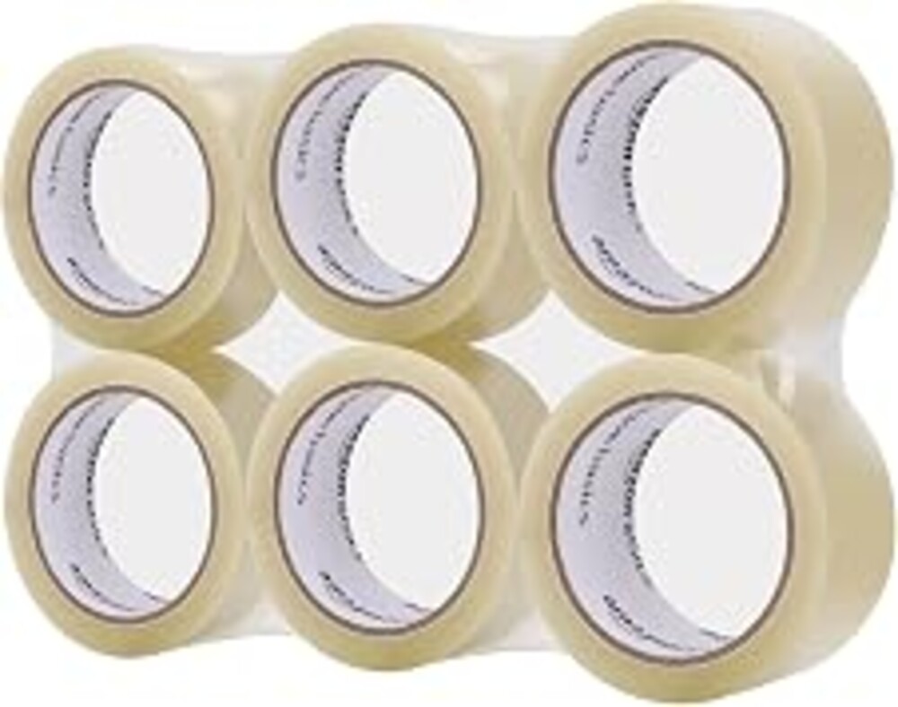 Amazon Basics Shipping Packing Tape for Moving and Sealing Boxes, Clear, 1.9 in x 60.3 yards, 1.8mil Thickness, 6 Rolls