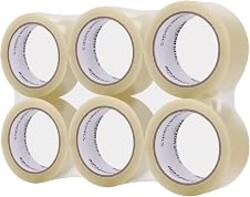 Amazon Basics Shipping Packing Tape for Moving and Sealing Boxes, Clear, 1.9 in x 60.3 yards, 1.8mil Thickness, 6 Rolls