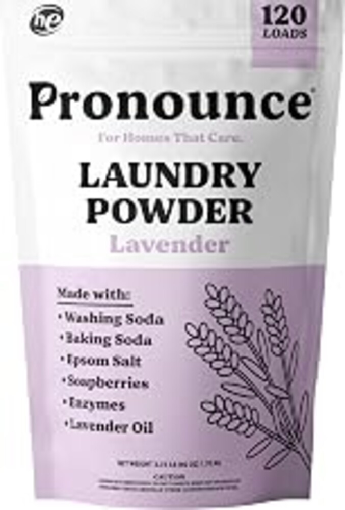 Pronounce Laundry Detergent Powder Alternative | Cleaner Ingredients. No Harsh Preservatives. Stain + Smell Fighting. With Essential Oils. HE Safe (Lavender, 120 Loads).