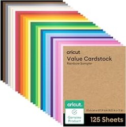 Cricut Value Cardstock Paper, Rainbow Sampler - 125 sheets (8.5" x 11") | Compatible with Joy Xtra, Explore, & Maker Machines - Letter Size