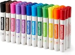 Amazon Basics Low-Odor Dry Erase Whiteboard Markers, Chisel Tip, Quick-Dry, 12 Assorted Colors, 36-Pack