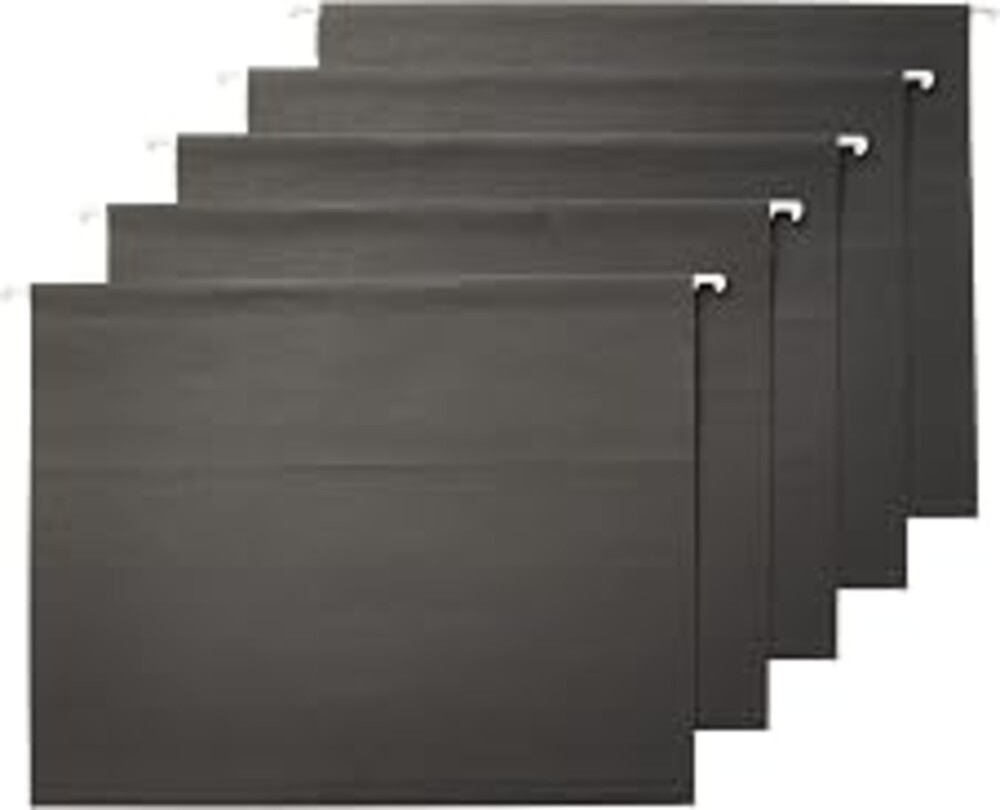 Amazon Basics Hanging File Folders with Adjustable Tabs for Document Organization, Letter Size, 8.5x11 inches, Black, 25-Pack