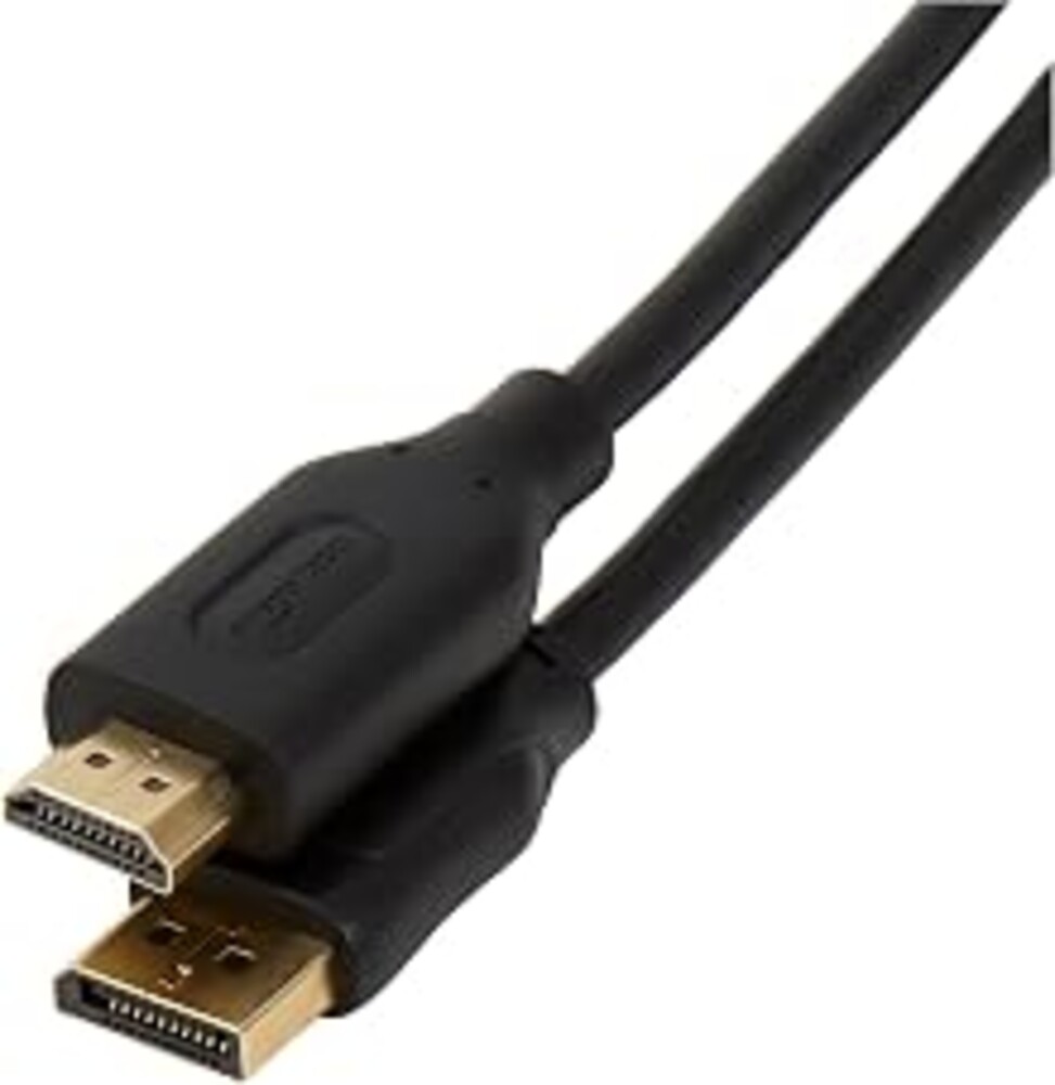 Amazon Basics DisplayPort to HDMI Display Cable, Uni-Directional, Video and Audio, Gold-Plated, 6 ft, Black, Case of 120