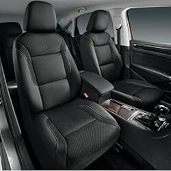 Skechers Memory Foam Seat Covers, Air Cool Mesh Thick Car Seat Covers, Car Seat Covers Front Seats Airbag Compatible, Universal Automotive Comfort for Most Cars, Vans, Trucks, SUV,Black