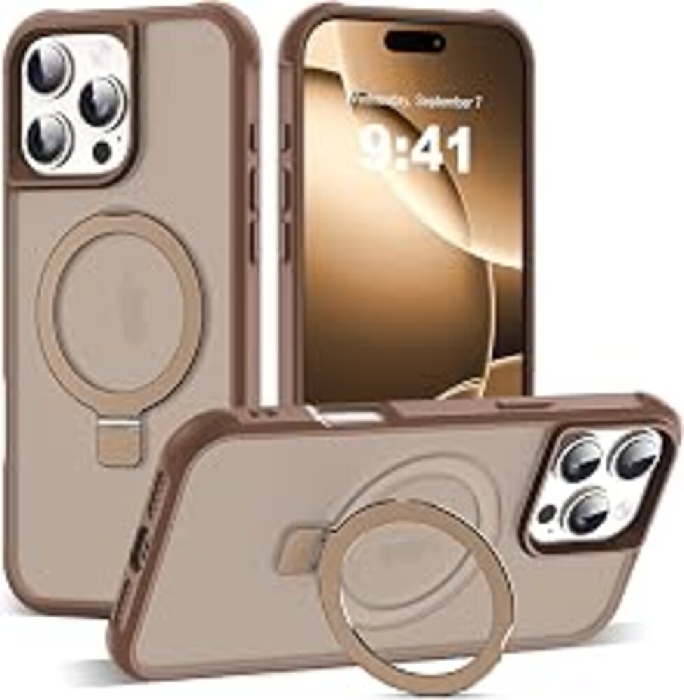 SKYLMW Compatible with iPhone 16 Pro Max Case with Stand,Desert Brown | iPhone 16 Pro Max Phone Case 6.9",Magnetic Ring Stand,Compatible with MagSafe,Military-Grade Protection,Great Grip Feeling