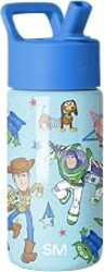 Simple Modern Disney Toy Story Kids Water Bottle & Toddler Cup | 14oz | Insulated Stainless Steel Buzz and Woody Toddler Water Bottle, Kids Tumbler with Straw | Spill Proof for School, Girls, Boys