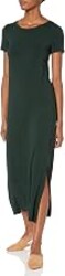 Amazon Essentials Women's Jersey Standard-Fit Short-Sleeve Crewneck Side Slit Maxi Dress